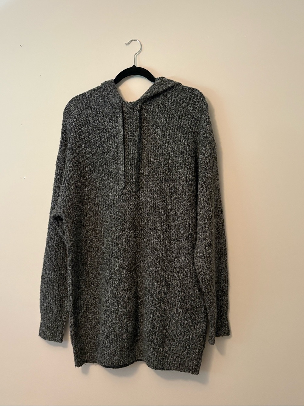 Zara Grey Marled Knit Oversized Hooded Sweater – Size S (New with Tags)